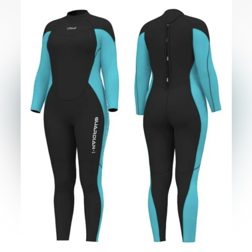 Hevto Women's Full 3mm/2mm Neoprene Wetsuit Guardian I Black & Teal Size MS
